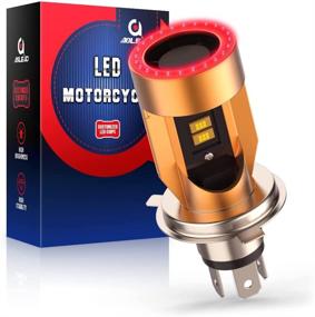 img 4 attached to 🏍️ H4 LED Motorcycle Headlight Bulb with Red Angel Eye, 9003 Hi/Lo Beam, 25W 3200LM, High Brightness 6000K, CSP Chips Conversion Kit