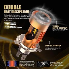 img 2 attached to 🏍️ H4 LED Motorcycle Headlight Bulb with Red Angel Eye, 9003 Hi/Lo Beam, 25W 3200LM, High Brightness 6000K, CSP Chips Conversion Kit