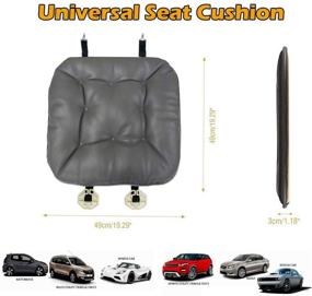 img 3 attached to Gray Soft Leather Car Seat Pad Cushion - Comfortable and Removable Seat 🚗 Protector for Car, Office, and Home Use, Suitable for all Four Seasons - 1PC