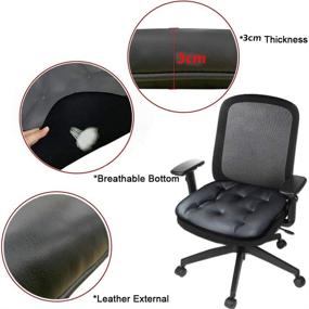 img 2 attached to Gray Soft Leather Car Seat Pad Cushion - Comfortable and Removable Seat 🚗 Protector for Car, Office, and Home Use, Suitable for all Four Seasons - 1PC