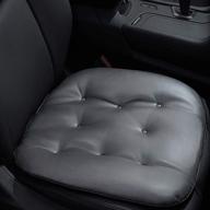 серая мягкая подушка из натуральной кожи для автомобильного сиденья - удобный и съемный защитник сиденья для автомобиля, офиса и дома, подходит для всех времен года - 1 шт. логотип