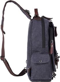 img 2 attached to El-Fmly Canvas Cross Body Messenger Bag For Men Women Sling Shouler Backpack Travel Rucksack (Navy Blue
