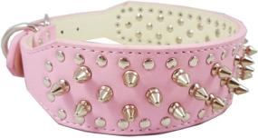 img 2 attached to 🐶 Benala Spiked Studded Leather Dog Collar – 2 Inch Width for Medium to Large Breeds Such as Pitbull, Mastiff, and Boxer