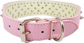 img 1 attached to 🐶 Benala Spiked Studded Leather Dog Collar – 2 Inch Width for Medium to Large Breeds Such as Pitbull, Mastiff, and Boxer