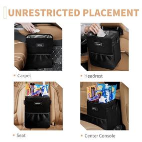img 2 attached to 🚘 HOTOR Multifunctional Car Trash Can: Portable Car Organizer and Storage for Trash Containing & Car Stuff Storing, with Large Opening and Leakproof Design - Ideal for Diverse Vehicles