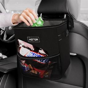 img 4 attached to 🚘 HOTOR Multifunctional Car Trash Can: Portable Car Organizer and Storage for Trash Containing & Car Stuff Storing, with Large Opening and Leakproof Design - Ideal for Diverse Vehicles