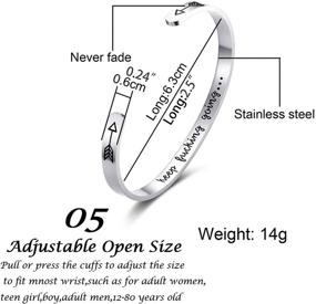 img 3 attached to 📿 DODIY Mantra Bracelet - Inspirational Stainless Steel Bangle Gift - Keep Going, Personalized Engraved Jewelry for Teen/Girls/Women/Men - Gold/Silver Plated