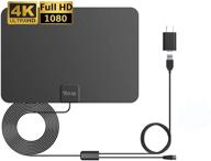 antan indoor amplified hd tv antenna: 45-65 mile range, 8k 4k 1080p vhf uhf freeview local channels, 16.5ft coax cable logo