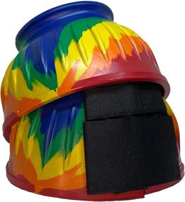 img 3 attached to 🌈 VS Virginia Saddlery Rainbow Tie Dye Bell Boots with Double Velcro Fastening