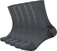 🧦 bamboo women crew socks: cushion, moisture-wicking, odor-resistant, sweat-absorbent, midweight - 5 pairs logo