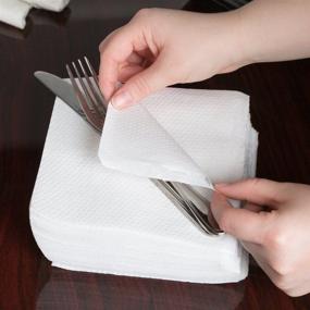 img 2 attached to 🍽️ Perfect Stix Lunch Napkin White - Pack of 1000, 1/4 Fold 1-Ply, 12x12 Inches, 0.1" Height
