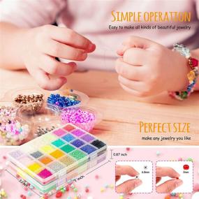 img 1 attached to 📿 GUKNA 35000pcs Glass Seed Beads Kit – Creative Jewelry Making with Small Beads: Bracelets, Necklaces, Rings. Alphabet Beads, Pendants, Charms for Girls’ DIY Crafts