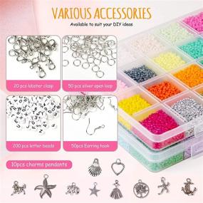 img 3 attached to 📿 GUKNA 35000pcs Glass Seed Beads Kit – Creative Jewelry Making with Small Beads: Bracelets, Necklaces, Rings. Alphabet Beads, Pendants, Charms for Girls’ DIY Crafts