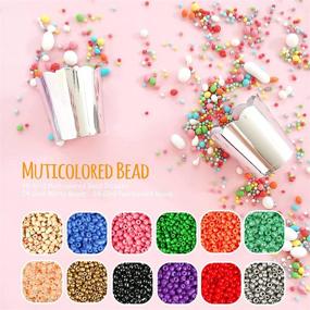 img 2 attached to 📿 GUKNA 35000pcs Glass Seed Beads Kit – Creative Jewelry Making with Small Beads: Bracelets, Necklaces, Rings. Alphabet Beads, Pendants, Charms for Girls’ DIY Crafts