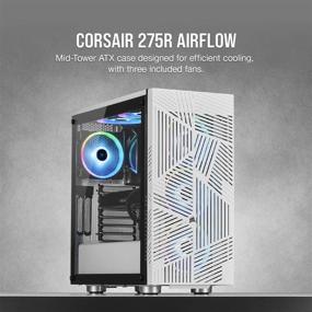 img 3 attached to 🔥 Corsair 275R Airflow Tempered Glass Mid-Tower Gaming Case - White: Optimal Cooling and Slick Design