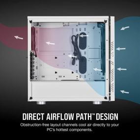 img 2 attached to 🔥 Корпус для игрового компьютера Corsair 275R Airflow с закаленным стеклом - белый: оптимальное охлаждение и стильный дизайн