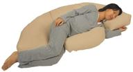 🤰 khaki contoured body pillow system - leachco maternity/pregnancy body bumper logo