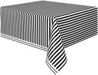 unique industries plastic table skirt, black striped party supplies - 108 x 54 inches logo