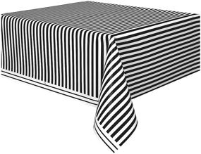 img 2 attached to Unique Industries Plastic Table Skirt, Black Striped Party Supplies - 108 x 54 Inches