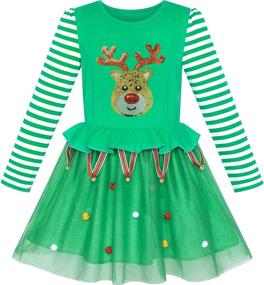 img 4 attached to 👗 Sunny Fashion Girls Christmas Sleeve Girls' Clothing: Perfect Holiday Attire for Little Fashionistas!