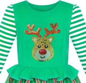 img 1 attached to 👗 Sunny Fashion Girls Christmas Sleeve Girls' Clothing: Perfect Holiday Attire for Little Fashionistas!