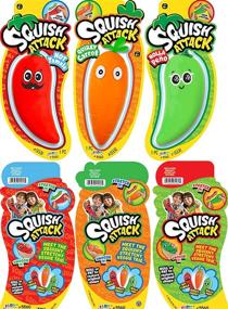 img 2 attached to Stretchy Carrot and Peppers Sensory Squish Toys (3 Pack) by JA-RU. Stress Relief and Fidget Toys Filled with Sand. Perfect Easter Gifts for Kids and Adults. Suitable for Autism, Party Favors. Item Code: 5560-3p