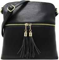 👜 chic and versatile: solene lp 062 lp062 black women's handbag & wallet set - ideal shoulder bags logo