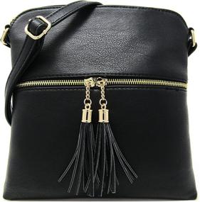 img 4 attached to 👜 Chic and Versatile: Solene LP 062 LP062 BLACK Women's Handbag & Wallet Set - Ideal Shoulder Bags