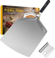 🍕 dwts large pizza peel 16 inch: extra large stainless steel pizza paddle with folding handle for indoor and outdoor pizza oven logo