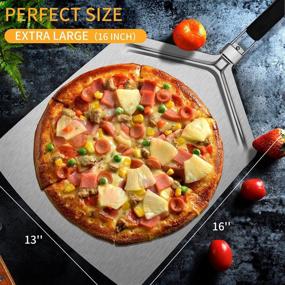 img 3 attached to 🍕 DWTS Large Pizza Peel 16 inch: Extra Large Stainless Steel Pizza Paddle with Folding Handle for Indoor and Outdoor Pizza Oven