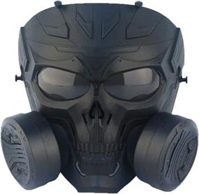 img 4 attached to 🎭 Airsoft Skull Masks Full Face - Gas Mask Military Safety Anti-Fog Lens Eye Protection - Men & Women - Skull Dummy Game Mask with Fan for BB Gun CS Paintball Costume Halloween Masquerade Movie Props Party