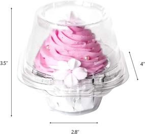 img 2 attached to 🧁 Hedume 120 Pack Individual Cupcake Container: Stackable BPA-Free Clear Plastic Cupcake Boxes for Weddings & Parties