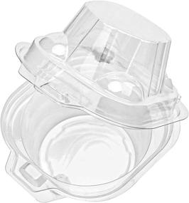 img 1 attached to 🧁 Hedume 120 Pack Individual Cupcake Container: Stackable BPA-Free Clear Plastic Cupcake Boxes for Weddings & Parties