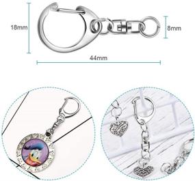 img 3 attached to 🔗 Roctee 120 Pcs Keychain D Snap Hook Split Metal Key Chain with Chain, Keychain Parts Hardware including 8mm Open Jump Ring and Connector for DIY Crafts and Key Ring (Silver)