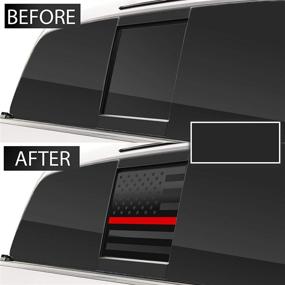img 2 attached to Bogar Tech Designs Rear Middle Window American Flag Vinyl Decal Compatible With And Fits Tacoma 2016-2021