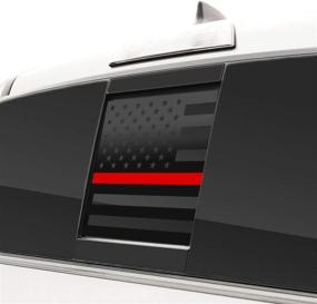 img 3 attached to Bogar Tech Designs Rear Middle Window American Flag Vinyl Decal Compatible With And Fits Tacoma 2016-2021