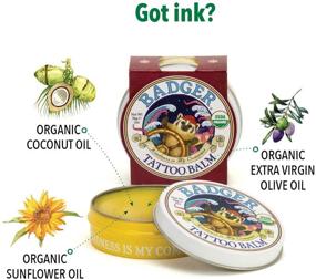 img 1 attached to Badger Tattoo Balm: Natural Coconut and Tamanu Oil Tattoo Care for Effective Aftercare, Skin Protection & Conditioning – 2oz Tin