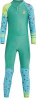 🏊 ultimate protection: youth boys girls kids one-piece full body swimsuit upf 50+ uv sun protective swimwear for beach water sports - quick dry and stylish logo
