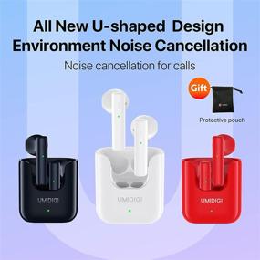 img 3 attached to 🎧 UMIDIGI AirBuds U Wireless Earbuds with Microphones, Bluetooth 5.1 Headphones, Touch Control Earphones, 24H Playtime for Work, Home Office