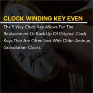 brass blessing clock winding key: antique brass even numbered (5024) for grandfather clock logo