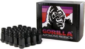 img 1 attached to 🦍 Гайка для колес Gorilla Automotive 44038BK-20 из черного алюминия с открытым торцом, размер резьбы 12 мм x 1,50, набор из 20 штук.