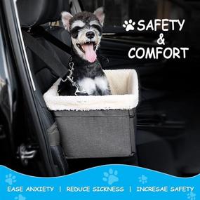 img 3 attached to UNICITII Small Dog Car Seat: Ultimate Elevated Booster Seat for Dogs up to 25lbs