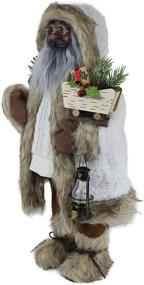 img 2 attached to 🎅 Windy Hill Collection 16" Standing Woodland Ethnic African American Santa Claus Christmas Figurine Decoration 167200A - featuring Fleece and Cable Knit design