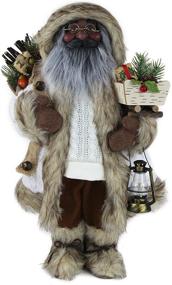 img 4 attached to 🎅 Windy Hill Collection 16" Standing Woodland Ethnic African American Santa Claus Christmas Figurine Decoration 167200A - featuring Fleece and Cable Knit design