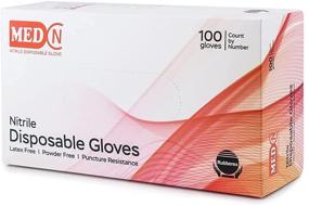 img 2 attached to 🧤 Grey M Nitrile Gloves Powder-Free Latex-Free 4 Mil (Pack of 100) - Disposable Rubber Gloves