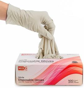 img 4 attached to 🧤 Grey M Nitrile Gloves Powder-Free Latex-Free 4 Mil (Pack of 100) - Disposable Rubber Gloves