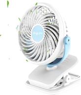 🌬️ mini desk fan, battery operated with 4 speeds, 360 degree rotation - ideal for desk, table, office, camping, dorm logo