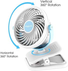 img 3 attached to 🌬️ Mini Desk Fan, Battery Operated with 4 Speeds, 360 Degree Rotation - Ideal for Desk, Table, Office, Camping, Dorm