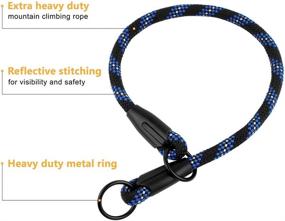 img 3 attached to 🐾 Braided Rope Dog Choke Collar by BronzeDog - Training Slip Collars for Small, Medium, and Large Dogs, Including Puppies