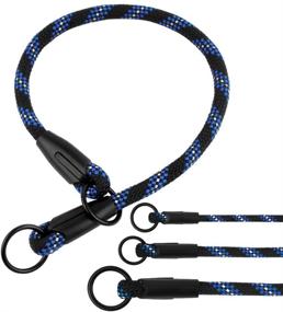 img 4 attached to 🐾 Braided Rope Dog Choke Collar by BronzeDog - Training Slip Collars for Small, Medium, and Large Dogs, Including Puppies